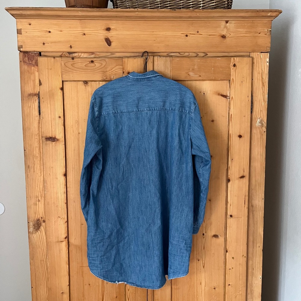 Frank & Eileen Mary Classic Chambray Shirt Dress Medium Blue - Picture 3 of 6